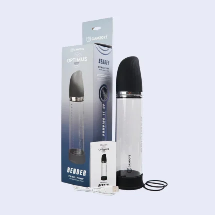 Bomba automática para pene recargable Bender Optimus Pro CamToyz con diseño ergonómico y sistema de succión eléctrica