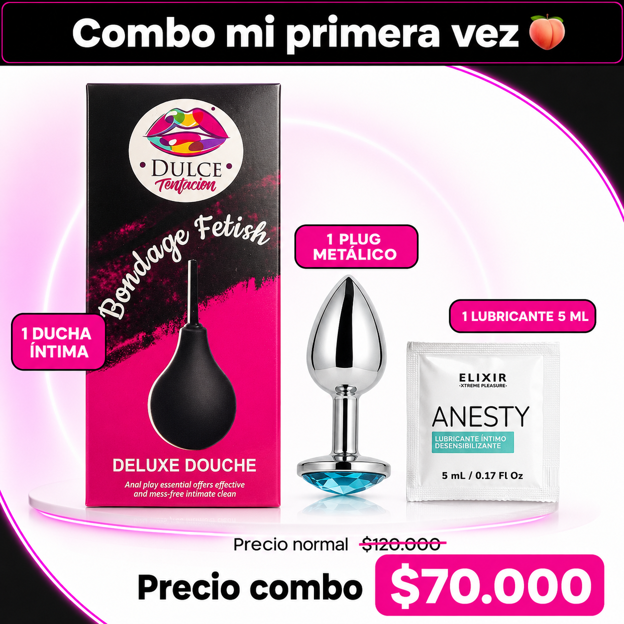 kit-anal-principiantes-combo-mi-primera-vez.webp Combo anal para principiantes con ducha íntima, plug metálico y lubricante