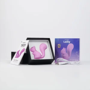 Vibrador Puffy CamToyz en silicona extra suave color rosa con diseño de ardilla.