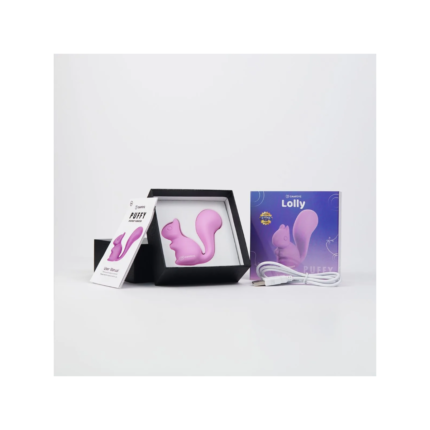 Vibrador Puffy CamToyz en silicona extra suave color rosa con diseño de ardilla.