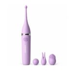 Vibrador Triple Tip CamToyz - vista del producto con puntas intercambiables